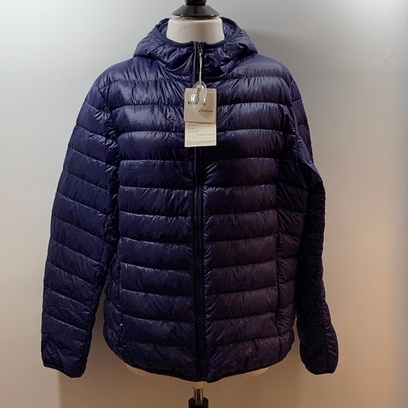 WANTDO Jackets & Blazers - WANTDO Puffer Blue Hooded Jacket Size XL